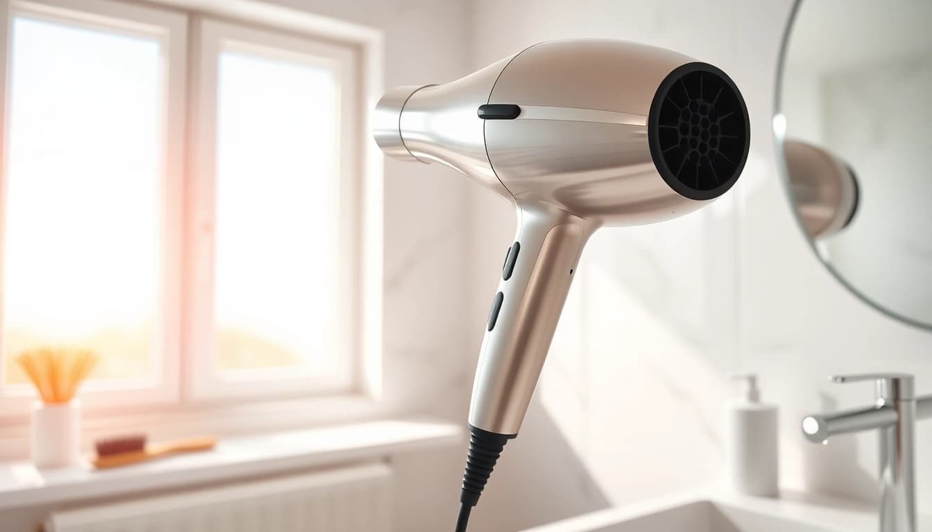 Laifen se Haarfön in einem eleganten Badezimmer, stilvoll und leistungsstark.