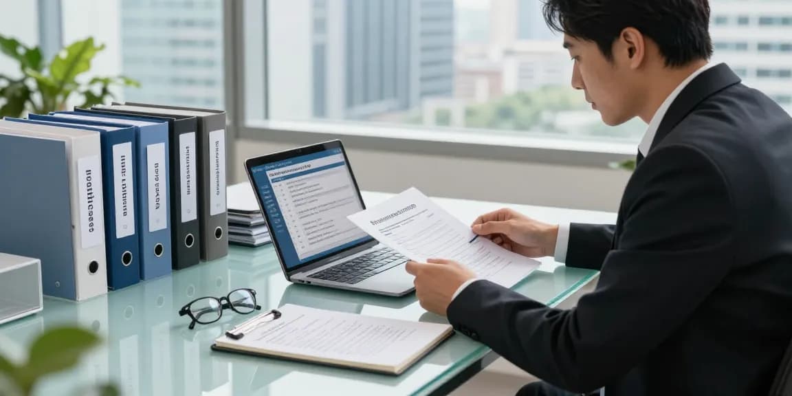 Data privacy consultation scene at Startseite, showcasing expert reviewing compliance documents for businesses.