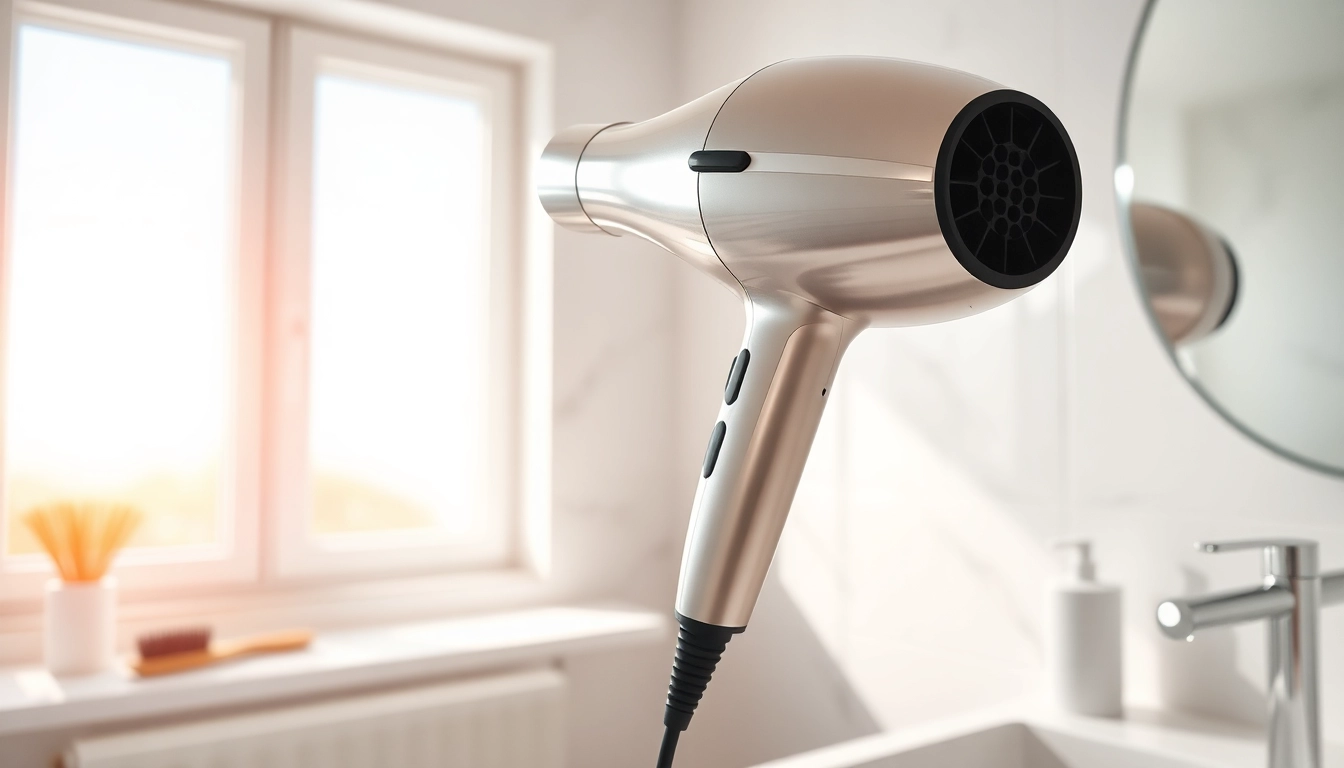 Laifen se Haarfön in einem eleganten Badezimmer, stilvoll und leistungsstark.
