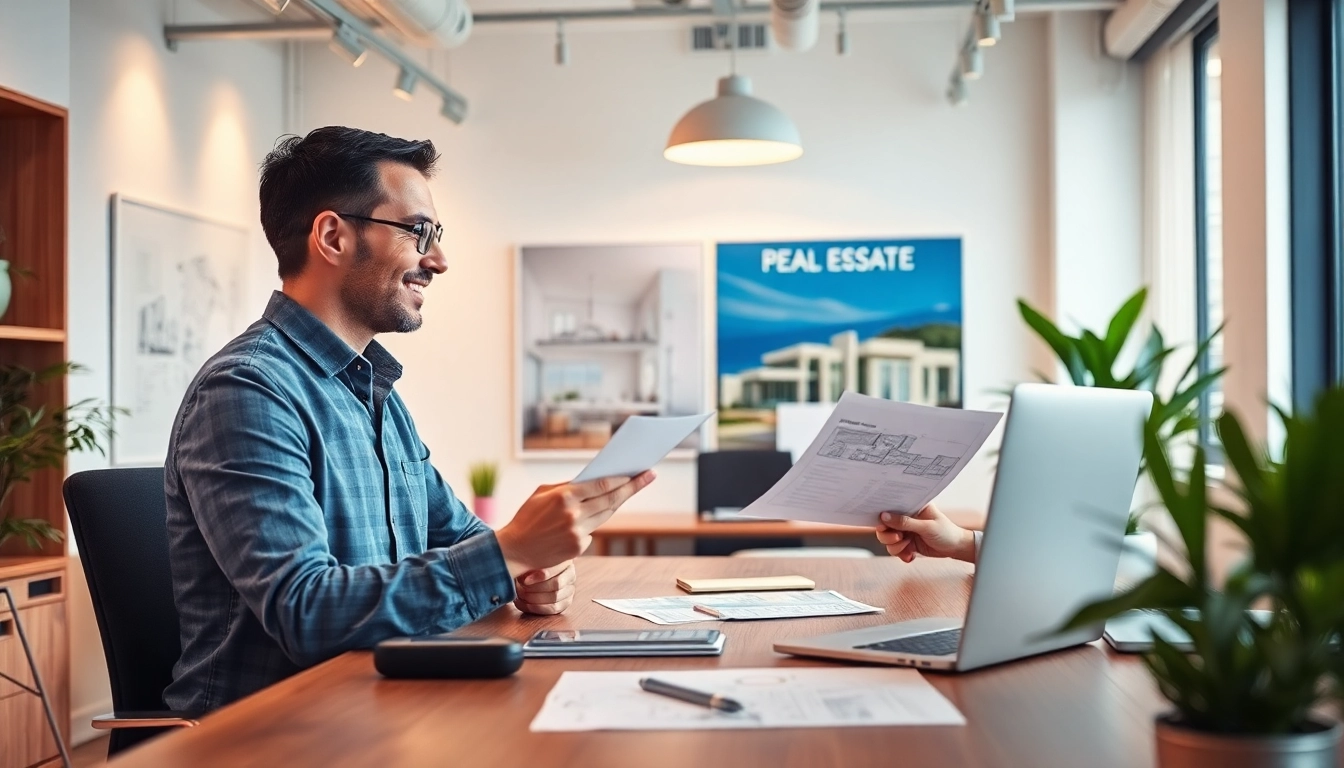 Immobilienmakler Frankfurt Riedberg berät Kunden in einem modernen Büro über Immobilienoptionen.