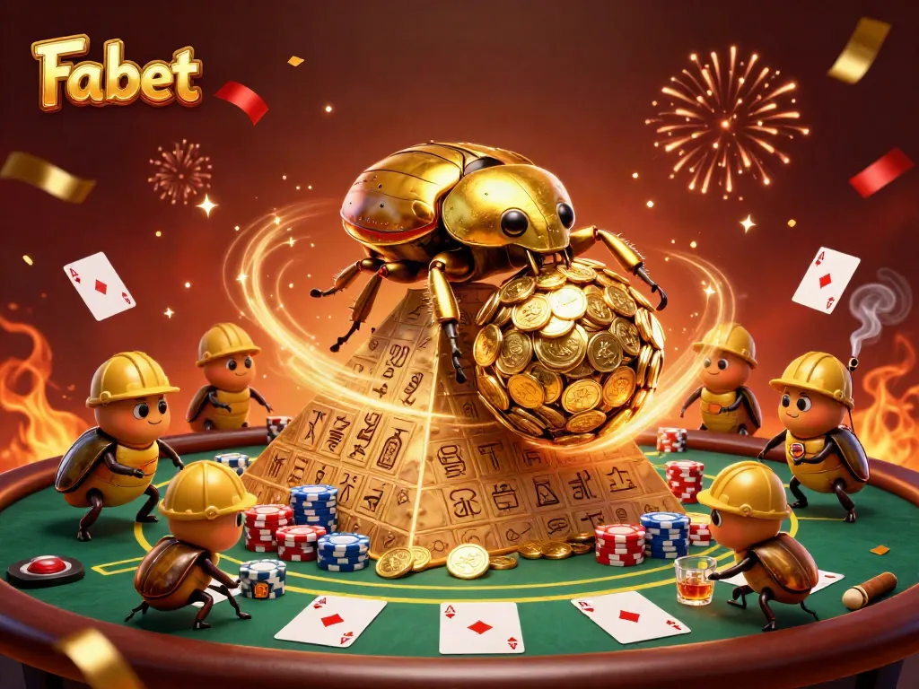 Experience wins at Fa bet, with golden coins, poker elements, and vibrant casino atmosphere.
