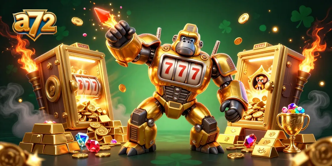 a72 slots come alive with a golden gorilla mech and dynamic treasure elements