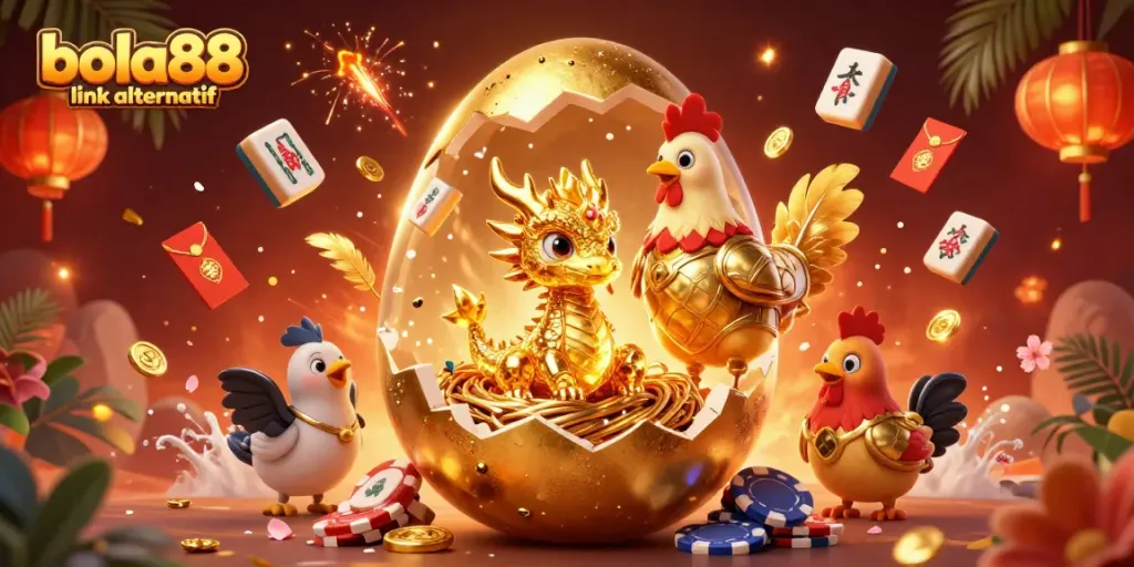 Experience thrilling bets at bola88 link alternatif through enchanting casino-themed illustration.