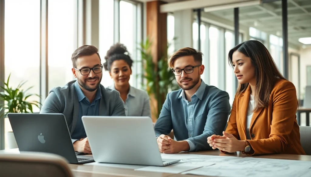 Headhunter Ingenieure diskutieren strategisch in einem modernen Büro und zeigen Fachkompetenz.